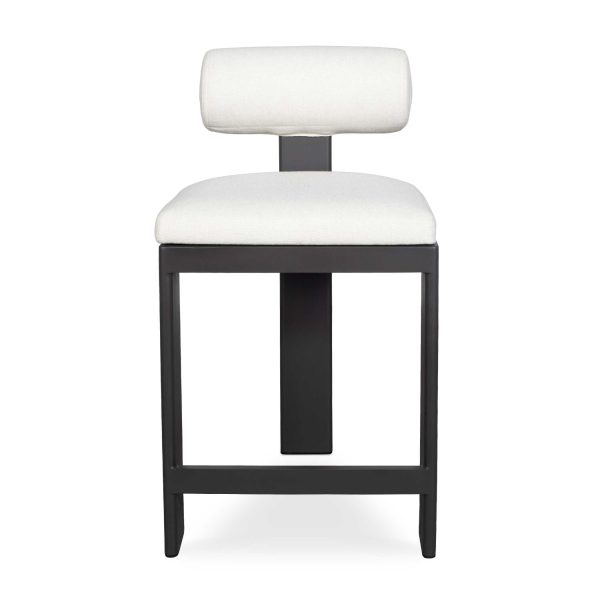 Uttermost Bolster Back White Outdoor Counter Stool